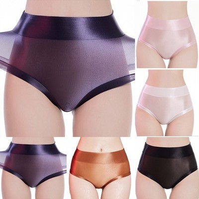 Silky High Waisted Underwear Sexy Lingerie with HipLifting Effect in Black