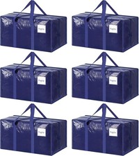 6 Pack Extra Heavy Duty Large Moving Bags with Strong Zipper  Comfortable Handl