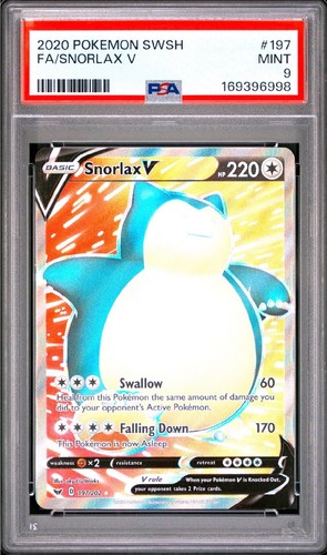 Snorlax V graded PSA 9 for sale on eBay