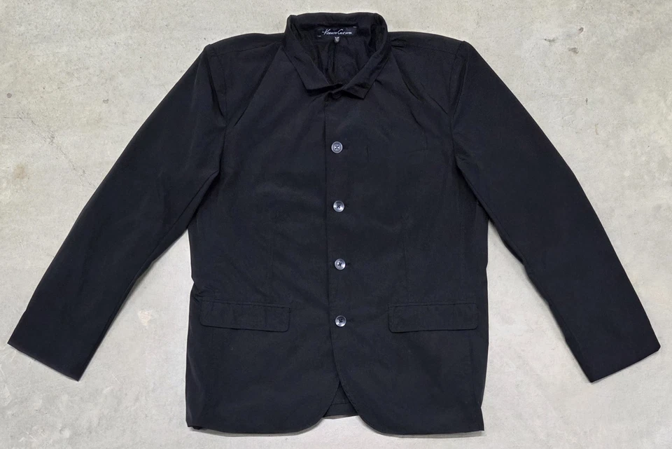 KENNETH COLE NY Rain Jacket Men XL Black Button Up Lined Formal Windbreaker Coat - Image 2 of 4
