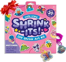 Ooly 28 PC DIY Shrinking Art Kit for Kids, 20 Plastic Pre Cute Crew Charms 