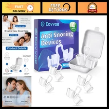 Adjustable Anti-Snoring Devices - Snore Stopper for Men & Women, 4 Pack, Improve