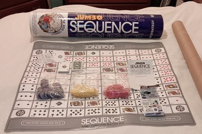 Jumbo Sequence Vintage Game of Strategy 1996 JAX LTD 32''x27'' Playing Mat New USA