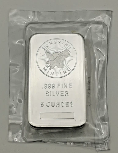5 oz. Silver Bar - Sunshine Minting - .999 Fine