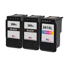 Compatible Ink Cartridge For Canon 260XL Twin Black  261XL Color-USA