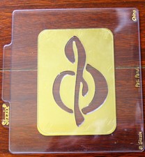 SIZZIX Simple Impressions Embossing Treble Clef Brass Stencil and Plastic Folder