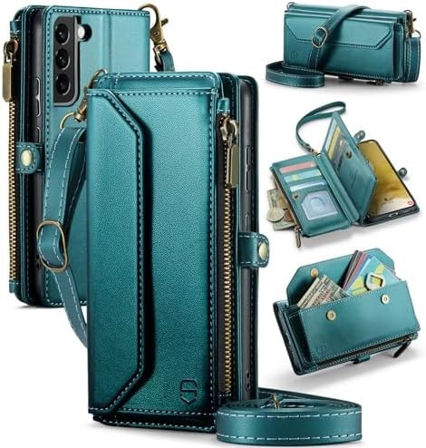 Crossbody Wallet Case kompatibel mit Samsung Galaxy S22 5G RFID Blocking Card H - Bild 1 von 6