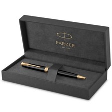 Sonnet Ballpoint Pen Black Lacquer with Gold Trim Medium Point Black Ink (193...