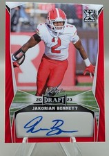 2023 Leaf Draft - Autographs Jakorian Bennett #BA-JB2 Red (AU, RC)