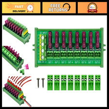 8-Channel Pluggable Terminal Block Power Distribution Fuse Module, DC 5-32V, Scr