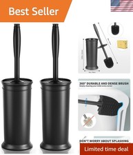 Toilet Brush and Holder 2 Pack, Toilet Bowl Brush with Extra Long Handle, Toi...