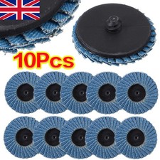 10Pcs 2" Lug Sanding Grinding Wheel 60 Grit Flap Type R Roloc Disc Disk Wheel UK 0.60 per disc