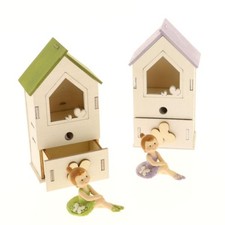 SUPER OFFERTA 8 PZ Ballerina con casa legno portaconfetti BOMBONIERA 10QF