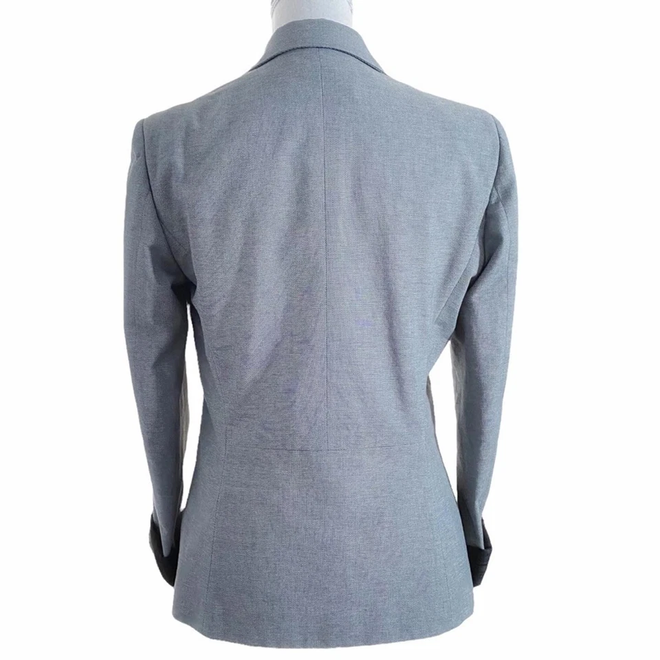 John GALLIANO GREY LEOPARD PRINT SILK BLEND NOTCHED LAPEL BUTTON BLAZER - S Foto 3 de 4