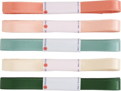 VBS Satinband Apricot Harmony 5er Set 10 mm x 3 m Schleifenband Dekoband