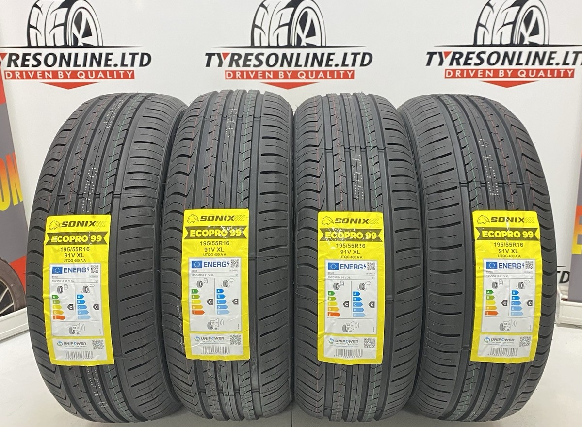 4 X 195 55 16 SONIX 195/55R16 91V XL EXTRA LOAD BRAND NEW TYRES M+