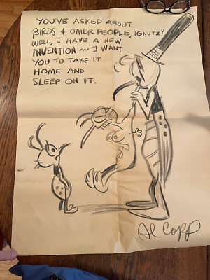 RARE! ONE OF KIND AL CAPP HAND DRAWN LARGE COMIC ART Lil Abner