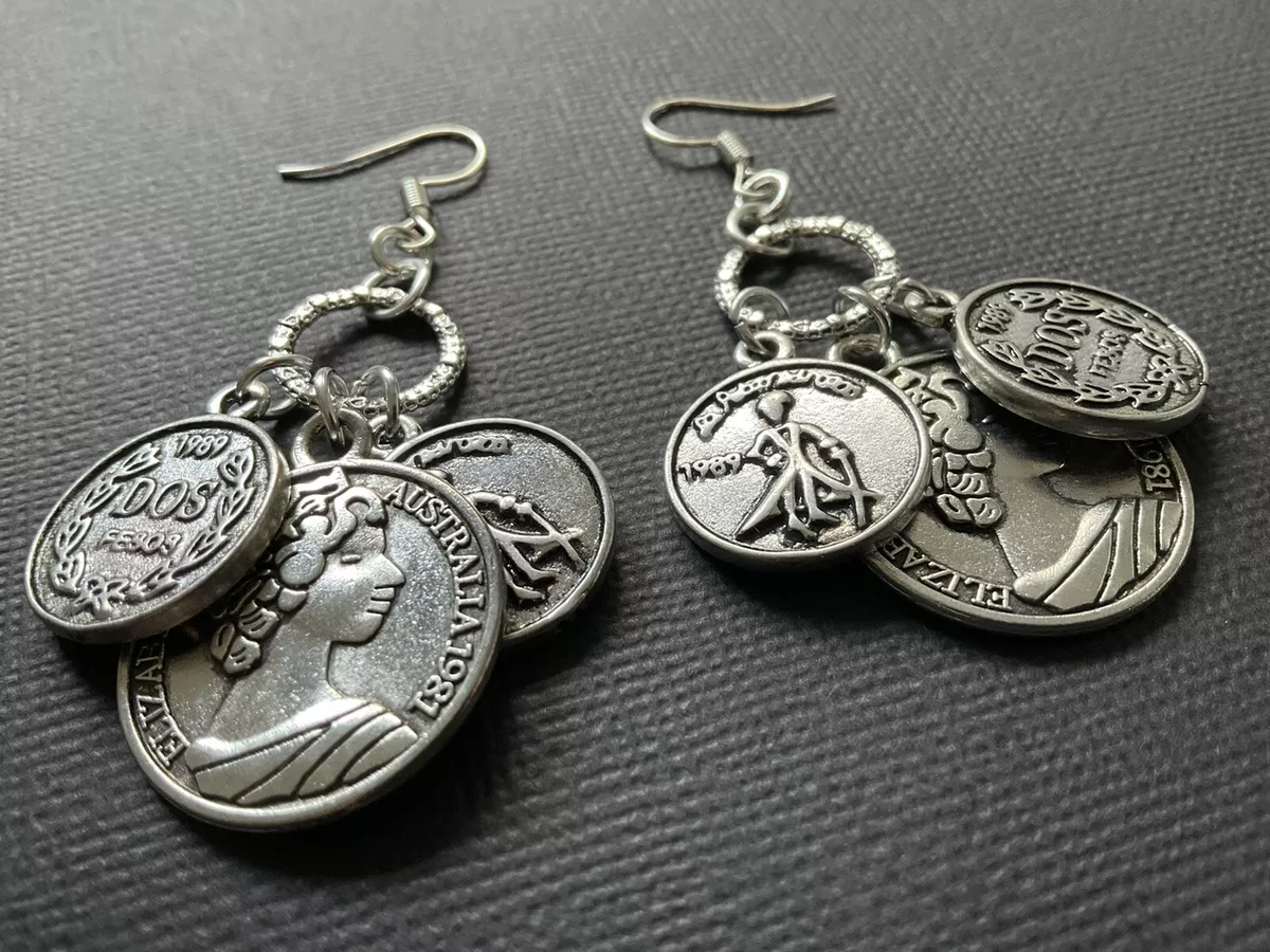Sterling silver coin best sale earrings