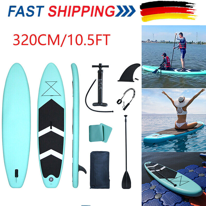 Details zu  SUP Board Stand Up Paddling Surfboard Aufblasbar mit Paddel SUP Grün 320cm DHL Klassischer Sonderpreis