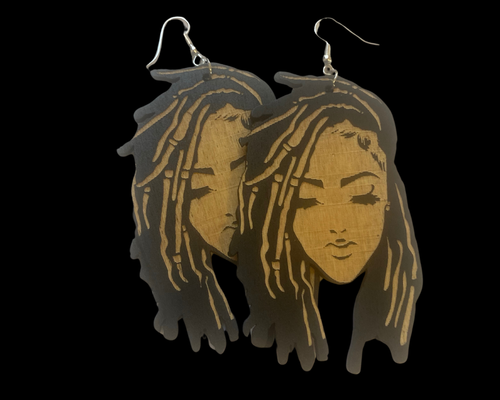 Pendientes de madera natural Big Dreadlock locs teme madera negros pendientes para niñas - Imagen 3 de 8