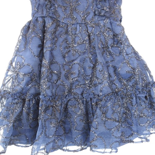 Abito Kensie bambina Soutache organza blu bambina taglia 5 accento nastro orpello - Foto 4 di 10