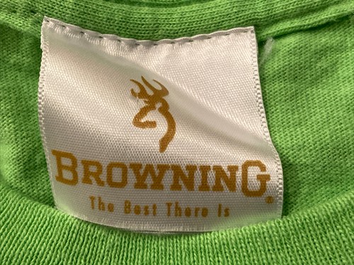Browning Womens Medium Deer Hunting Camo Outdoors Lime Green T-Shirt Zebra Tee - Picture 6 of 12