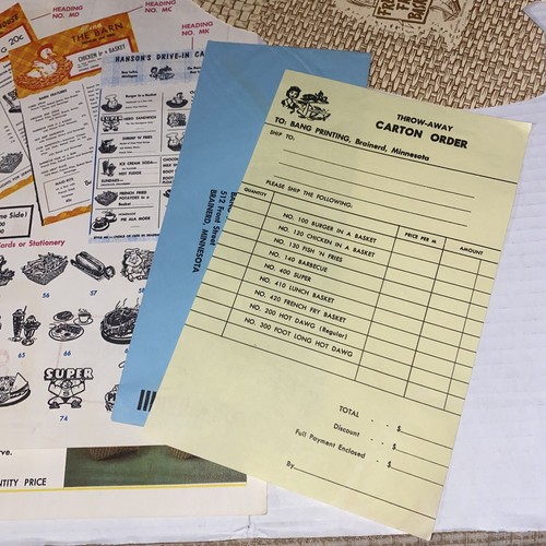 Vintage Lot 1950er Ray Bang Diner Papierkorb Franchise Proben Brainerd MN Requisite - Bild 5 von 10