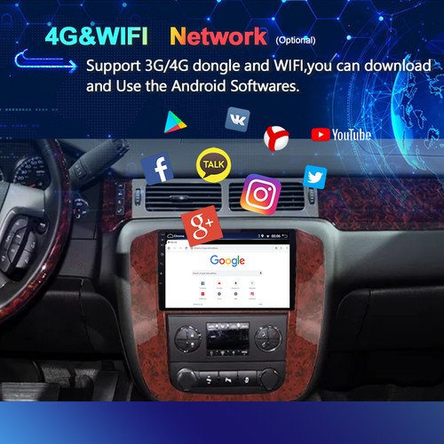 Car Radio Stereo GPS Navi Android 14 CarPlay For GMC Yukon Chevy Tahoe Suburban - Picture 12 of 16
