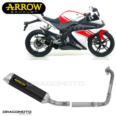Full exhaust YAMAHA YZF R125 2016 ARROW ALU Black THUNDER