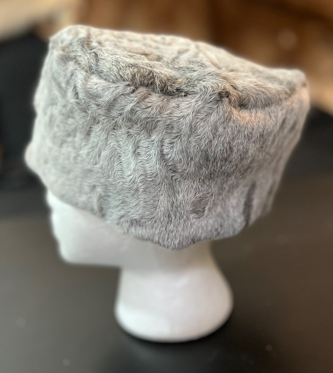 Karakul Persian Lamb Broadtail Astrakhan Fur Sheep Hat Size XL