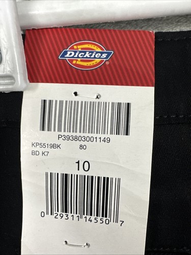 NWT Dickies Flat Front Black Khaki Pants Slim Fit Straight Leg Girls ' Size 10 - Picture 8 of 10