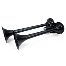 HornBlasters 2-Chime Stealth Black Air Horn - 12 Volt - 1/4" Air Line