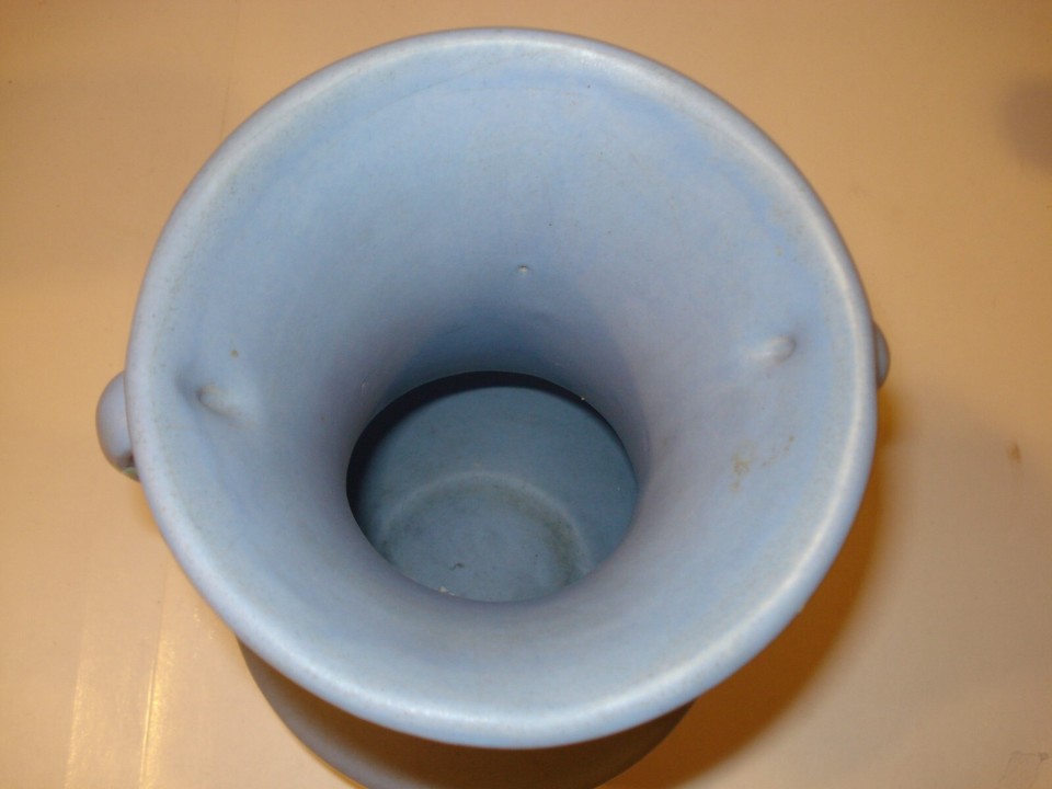 Rum Rill H-15 Double Handled Vase with a Blue Matte Glaze 9