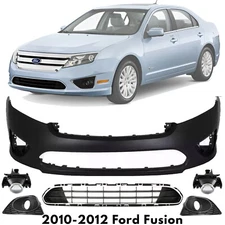 Front Bumper Cover Paintable & Fog Lights Kit For 2010-2012 Ford Fusion