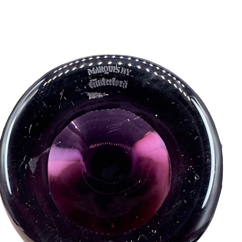 Marquis Waterford Dual Vase Amethyst Purple Thick Glass Clear Bottom Vintage - Picture 4 of 19