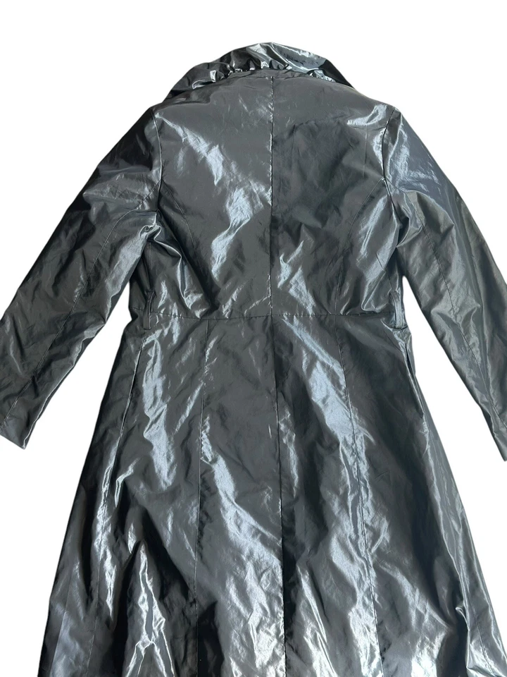 Pink Tartan Iridescent Rain Coat Size 8 Jeweled Missing Belt - Image 2 of 4