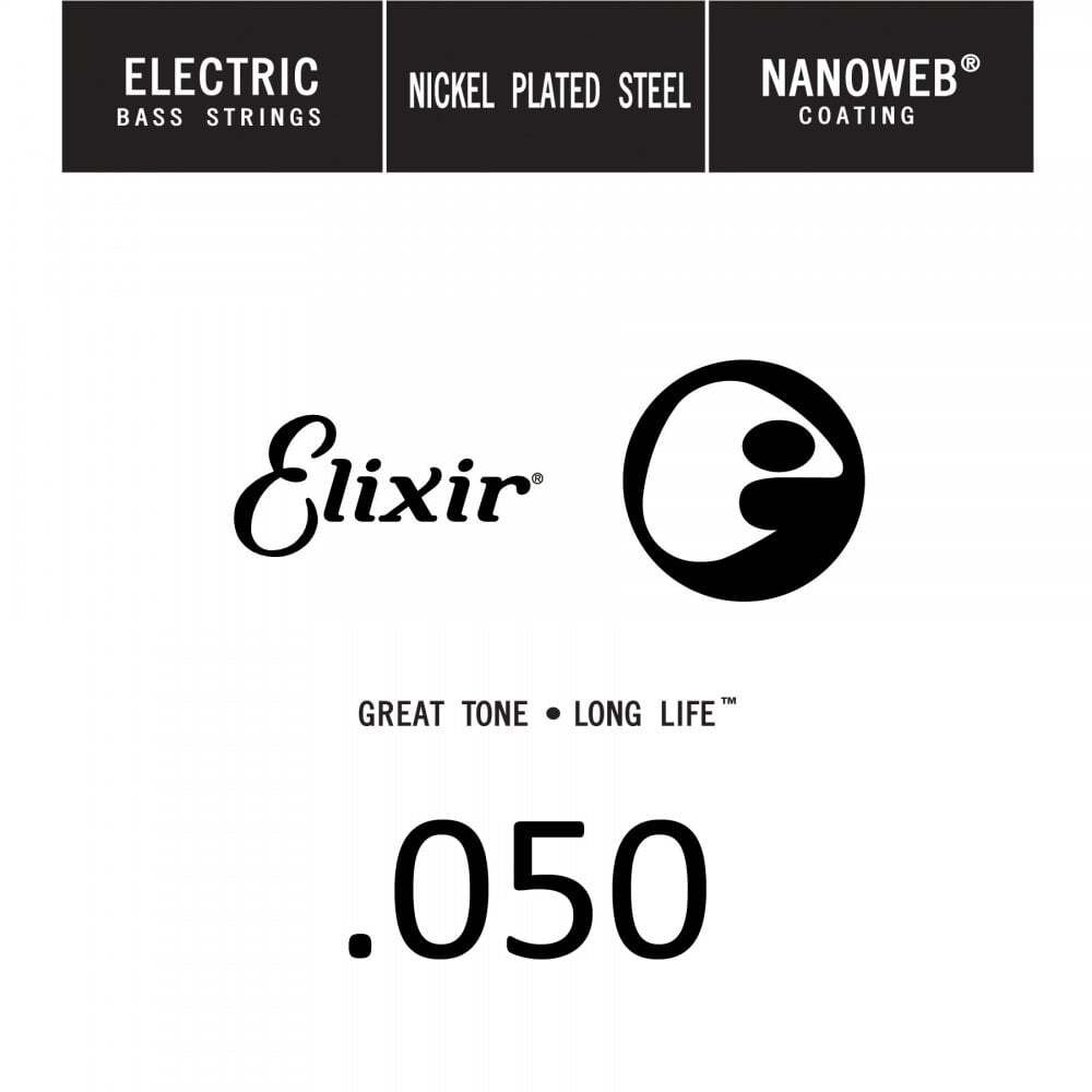 Elixir Nanoweb Nickel Wound 50 (.050"") Bass Single String, Long Scale
