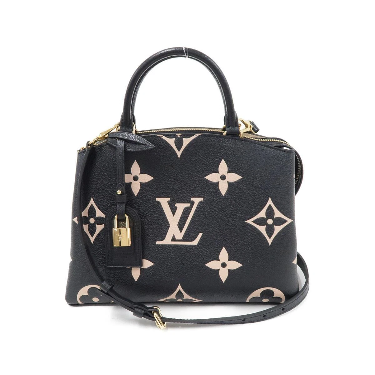 LOUIS VUITTON Bicolor Monogram Empreinte Bag Strap Black