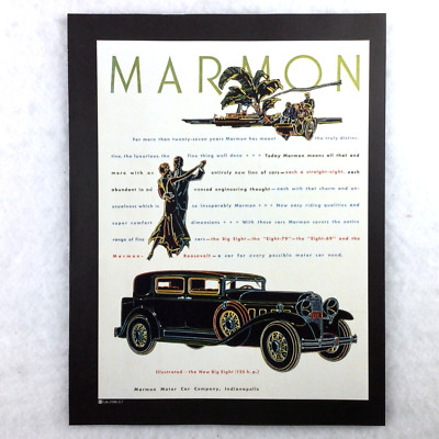 1930 MARMON Big Eight American Automobile PRINT Antique Car Ad Reproduction