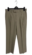 Farah Men's Modern Fit Light Brown Pleated Straight Leg Dress Pants Size 34X32