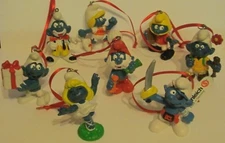Schleich Smurfs 8Pc. Artesian Ornaments Smurfette Football Papa Pirate Soccer