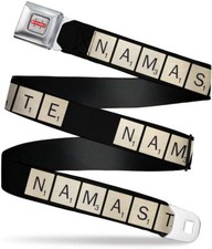 Buckle-Down Men's Seatbelt Belt Scrabble Kids, Multicolor, 1.0" Wide-20-36 Inche