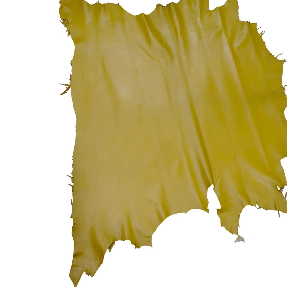 Piel de cordero suave amarilla napa 100 % genuina piel de piel de piel premium 6 pies cuadrados Foto 4 de 4