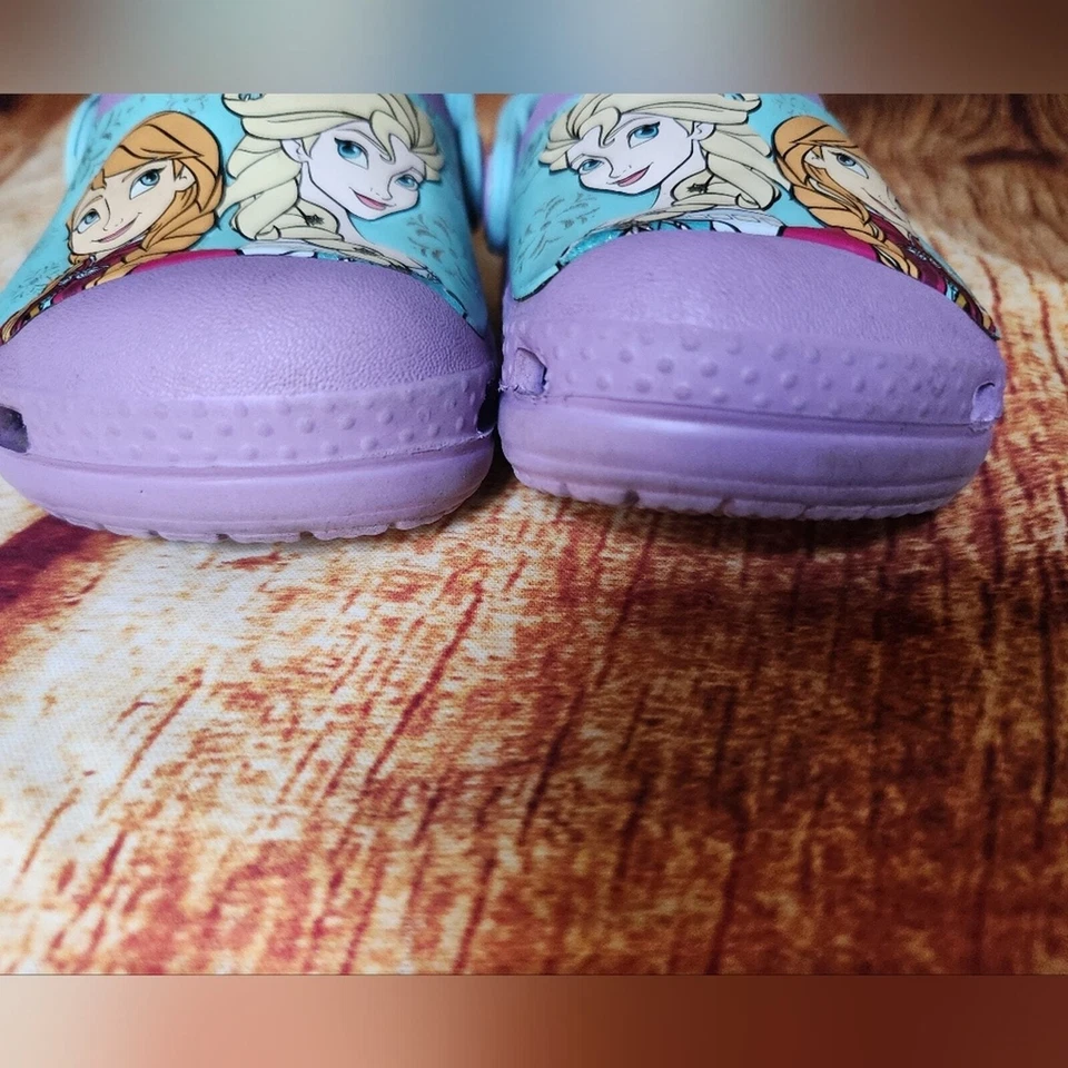 Детские сабо Disney Frozen Crocs Anna Elsa синие фиолетовые без шнуровки - Изображение 2 из 4