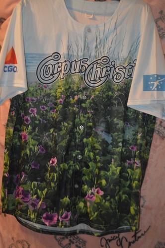 MLB MINOR LEAGUE BASEBALL SGA CORPUS CHRISTI HOOKS LANDMARK JERSEY SEASHORE AOP - Picture 4 of 12