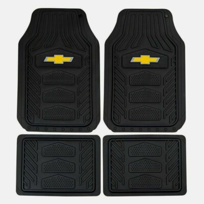 4 Pieces CHEVY Chevrolet Rubber Universal Floor Mats Set All Gift Front & Rear