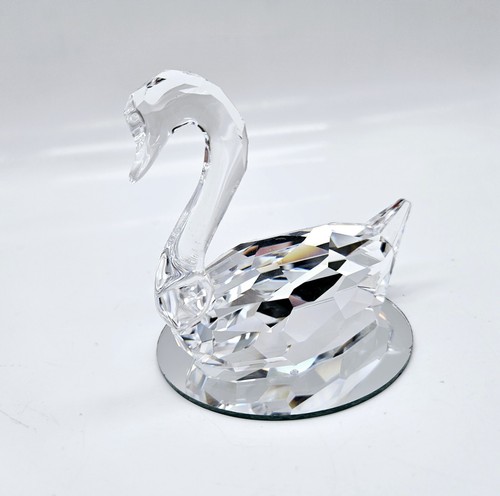 Swarovski Large Swan Crystal Figurine 3.5" with Display Mirror - Picture 4 of 7