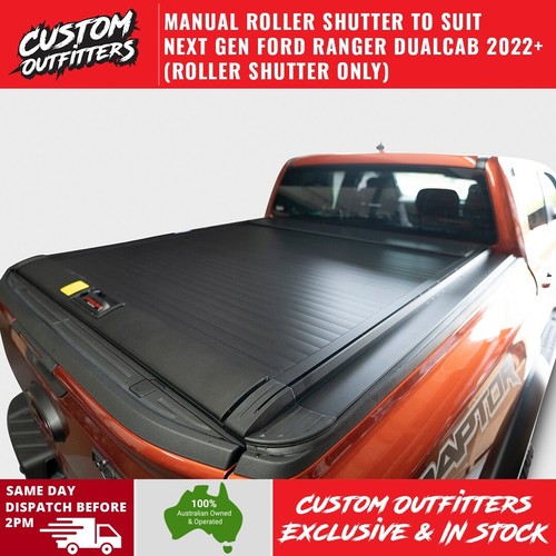 Black Manual Roller Shutter to suit NEXT GEN Ford Ranger Raptor 2022
