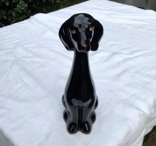 Tall Black Dog Ceramic Figurine. 203mm (8 inches).