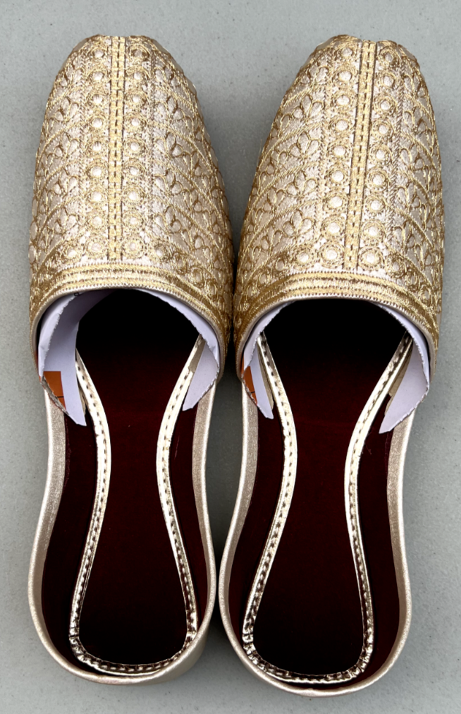 PANTOFOLA D’ORO Scarpe basse indiane punjabi pakistane etniche tradizionali uomo Khussa Juti US 9